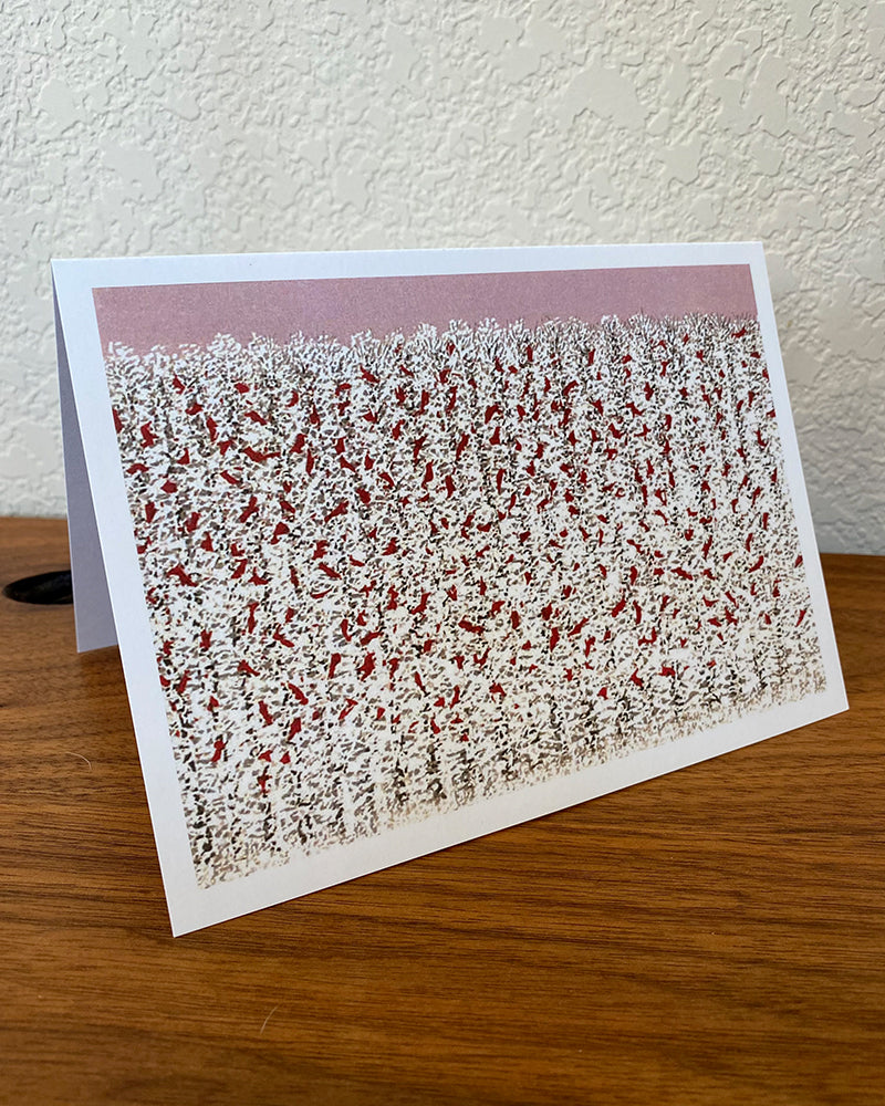 Cardinals - Woodcut Greeting Card