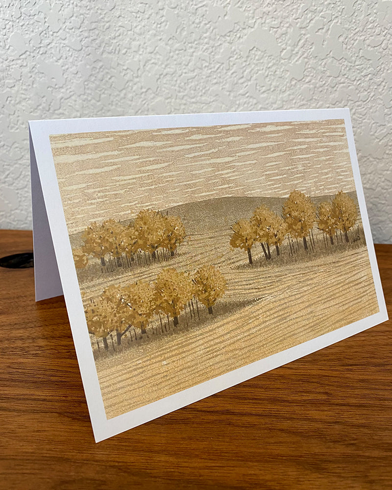 White Oaks - Woodcut Greeting Card