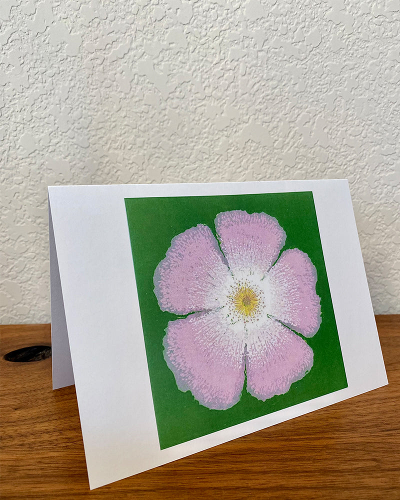 Wild Rose - Woodcut Greeting Card